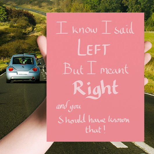 Ik zei links Grappige Richtingen Argumenteer Citat Briefkaart