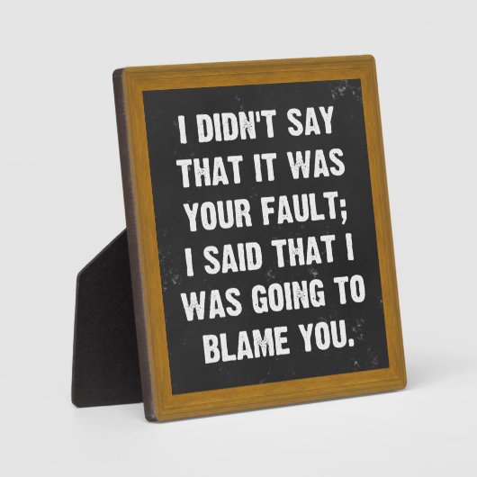 Ik zei niet dat het jouw schuld was fotoplaat (Voorkant)