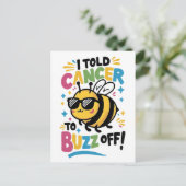 Ik zei tegen kanker dat hij moest buzz off briefkaart (Staand voorkant)