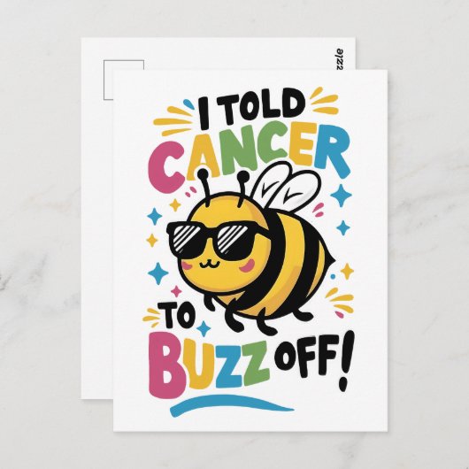 Ik zei tegen kanker dat hij moest buzz off briefkaart (Voorkant / Achterkant)