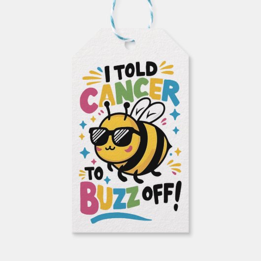 Ik zei tegen kanker dat hij moest buzz off cadeaulabel (Achterkant)