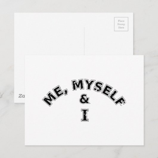Ik zelf en ik Typografie Briefkaart (Voorkant / Achterkant)