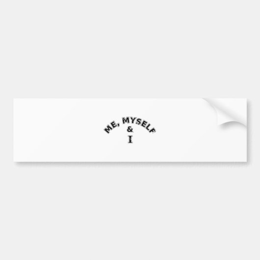 Ik zelf en ik Typografie Bumpersticker (Voorkant)