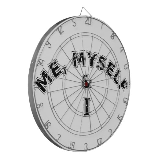 Ik zelf en ik Typografie Dartbord (Voorkant Links)