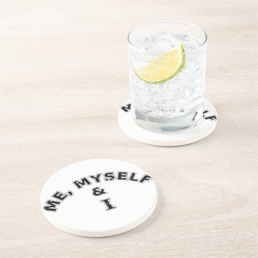 Ik zelf en ik Typografie Zandsteen Onderzetter (Zijkant)