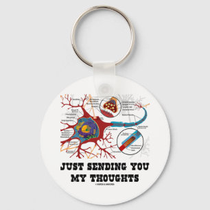 Ik zend je gewoon mijn gedachten (Neuron / Synapse Sleutelhanger