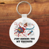 Ik zend je gewoon mijn gedachten (Neuron / Synapse Sleutelhanger (Voorkant)