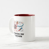 Ik zend je gewoon mijn gedachten (Neuron / Synapse Tweekleurige Koffiemok (Voorkant links)