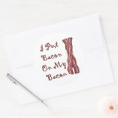 Ik zet Bacon op mijn rug Ronde Sticker (Envelop)