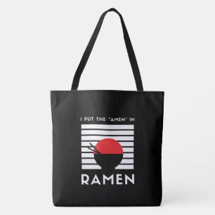 Ik Zet De "Amen" in Ramen Zwart En Wit Grappig Tote Bag