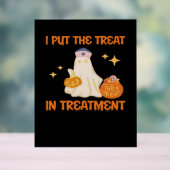 Ik zet de behandeling in Retro Funny Nurse Doctor Acryl Bord (Neutraal)