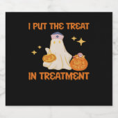 Ik zet de behandeling in Retro Funny Nurse Doctor Sparkling Wijnetiket (Enkel label)