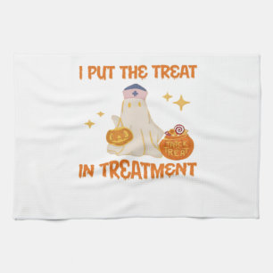 Ik zet de behandeling in Retro Funny Nurse Doctor Theedoek