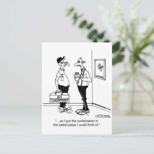 Ik zet de combinatie in de veilige briefkaart (Staand voorkant)