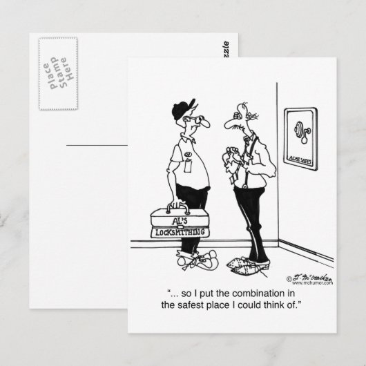 Ik zet de combinatie in de veilige briefkaart (Voorkant / Achterkant)