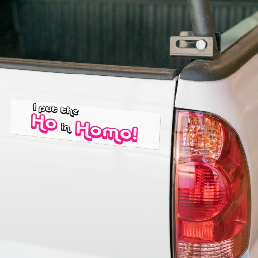 Ik zet de Ho in Homo Bumpersticker (Op Truck)