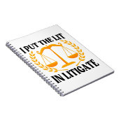 Ik zet de lat in de rechtszaak - grappig gezegde v notitieboek (Rechterzijde)