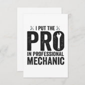 Ik zet de Pro in Professional Mechanic Funny Gift Bedankkaart (Voorkant / Achterkant)