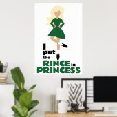 Ik zet de Rince in Princess Blond Hair Irish Dance Poster (Thuiskantoor)