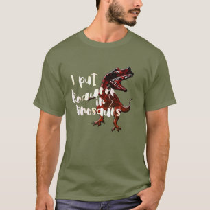 Ik zet de roer in dinosaurus t-rex t-shirt design