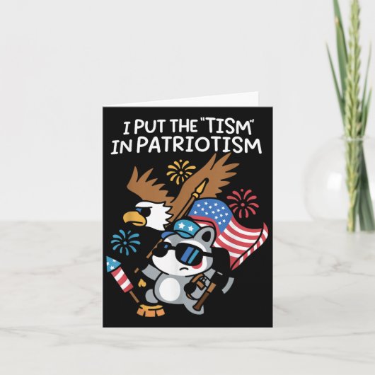 Ik Zet De Tism In Patriotisme Atletische Adelaar Kaart (Voorkant)