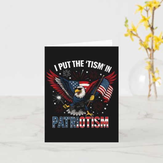 Ik Zet De Tism In Patriotisme Atletische Adelaar Kaart (Gele Bloem)