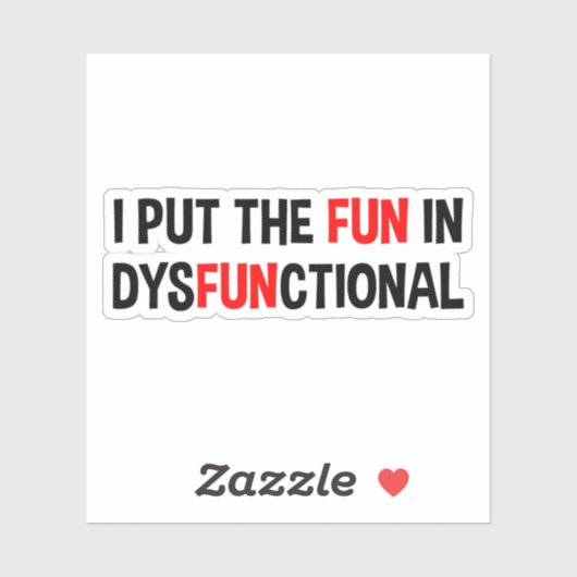 Ik zet de woordspeling in disfunctioneel sticker (Vel)