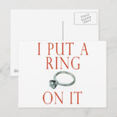 Ik zet een Ring op het Groom Verloving Aankondigingskaart (Voorkant / Achterkant)