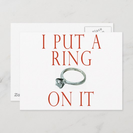 Ik zet een Ring op het Groom Verloving Aankondigingskaart (Voorkant / Achterkant)