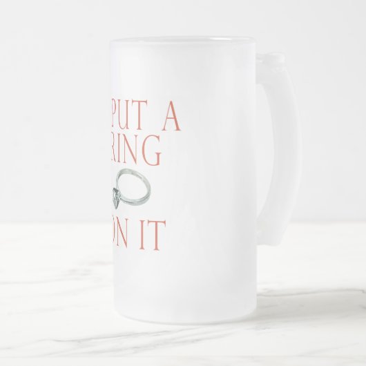 Ik zet een Ring op het Groom Verloving Matglas Bierpul (Voorkant rechts)