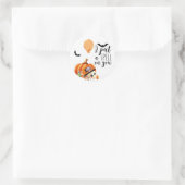 Ik zet een spelletje op je Waterverf Pumpkin Ronde Sticker (Tas)