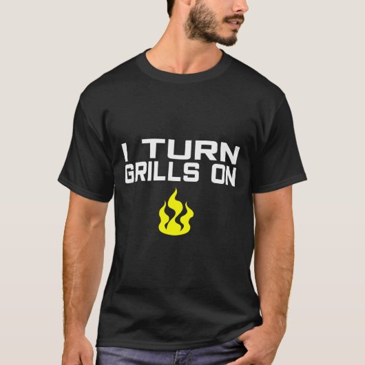 Ik zet grills aan grappige bbq-grilling t-shirt (Voorkant)