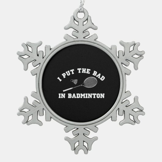 Ik zet het bad in Badminton Tin Sneeuwvlok Ornament (Voorkant)