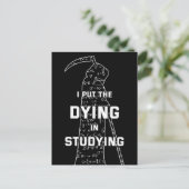 Ik zet het dobbelen in de studie. briefkaart (Staand voorkant)