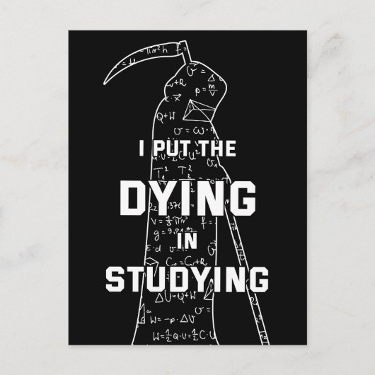 Ik zet het dobbelen in de studie. briefkaart (Voorkant)