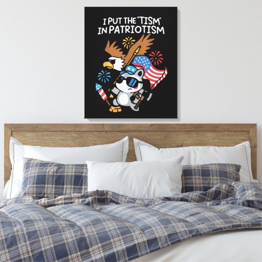 Ik Zet Het Isme in Patriottisme Atletische Adelaar Canvas Afdruk (Insitu (Slaapkamer))