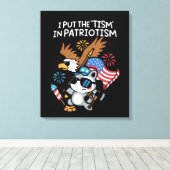 Ik Zet Het Isme in Patriottisme Atletische Adelaar Canvas Afdruk (Insitu (Houten vloer))