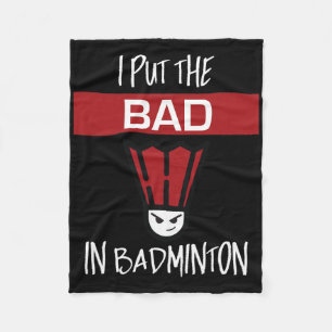 Ik zet het slechte in Badminton, Badminton Player  Fleece Deken