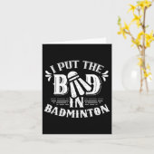 Ik zet het slechte in Badminton Lover team Kaart (Gele Bloem)