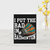 Ik zet het slechte in Badminton Player Team Match  Kaart (Gele Bloem)