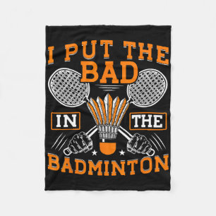 Ik zet het slechte in de Badminton Funny Badminton Fleece Deken