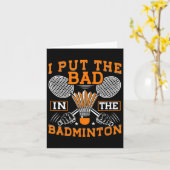Ik zet het slechte in de Badminton Funny Badminton Kaart (Gele Bloem)