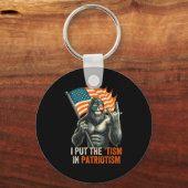 Ik zet het "tisme" in patriottisme Bigfoot USA vla Sleutelhanger (Voorkant)