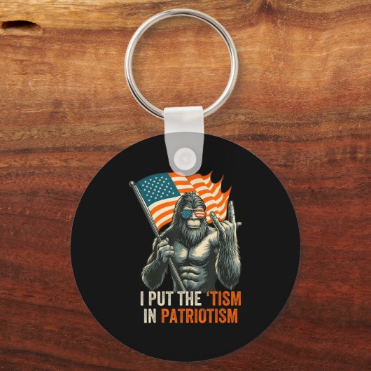 Ik zet het "tisme" in patriottisme Bigfoot USA vla Sleutelhanger (Voorkant)