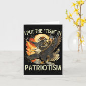 Ik zet het "tisme" in patriottisme retro adelaar w kaart (Gele Bloem)