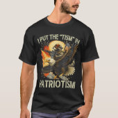 Ik zet het "tisme" in patriottisme retro adelaar w t-shirt (Voorkant)