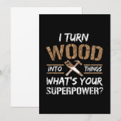 Ik zet hout om in Dingen Carpenter Woodworking Aankondiging (Voorkant / Achterkant)