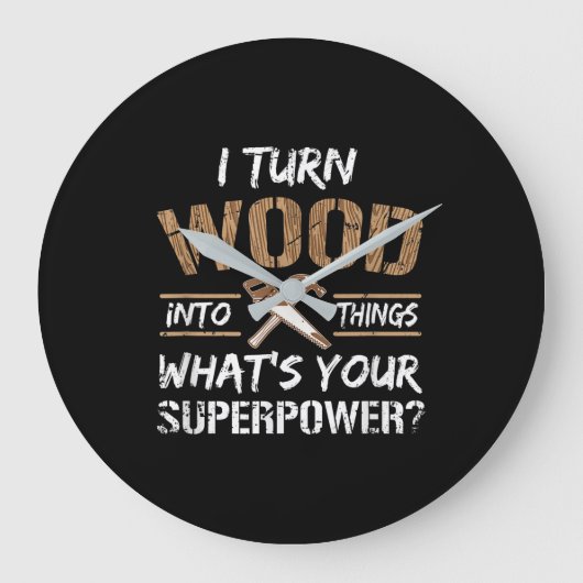 Ik zet hout om in Dingen Carpenter Woodworking Grote Klok (Voorkant)