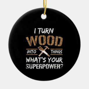 Ik zet hout om in het Carpenter Woodworking Keramisch Ornament