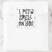 Ik zet je een spelletje. vierkante sticker (Tas)